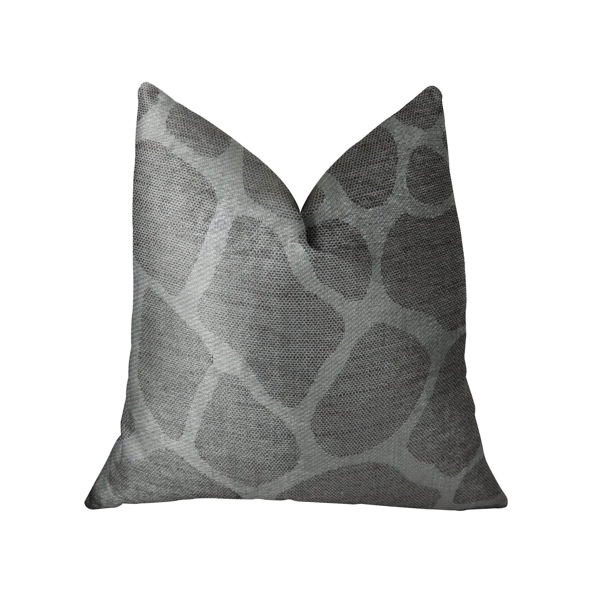 Soft Giraffe Gray and White Handmade Luxury Pillow - Plutus Brands