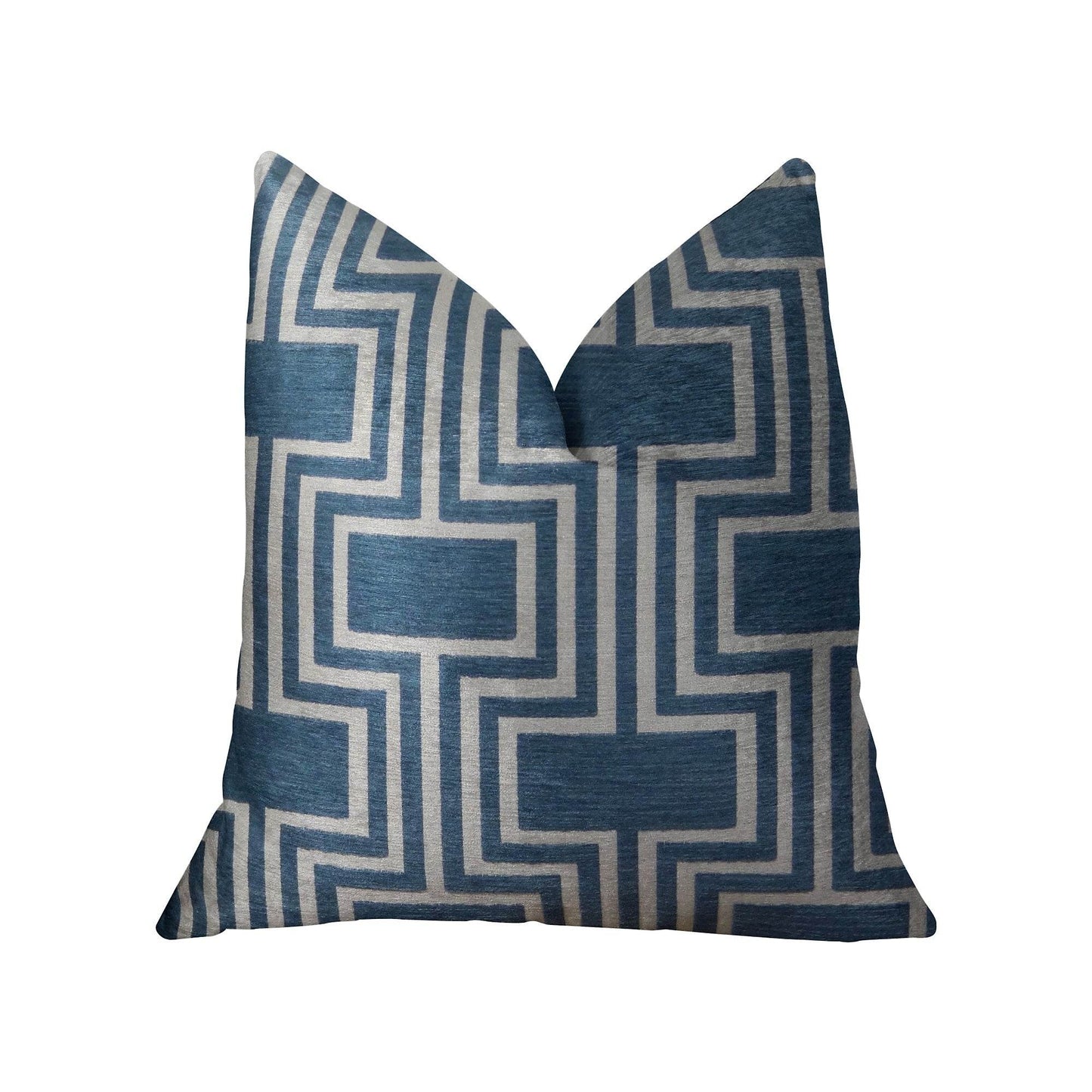 Argyle Square Blue and White Handmade Luxury Pillow - Plutus Brands