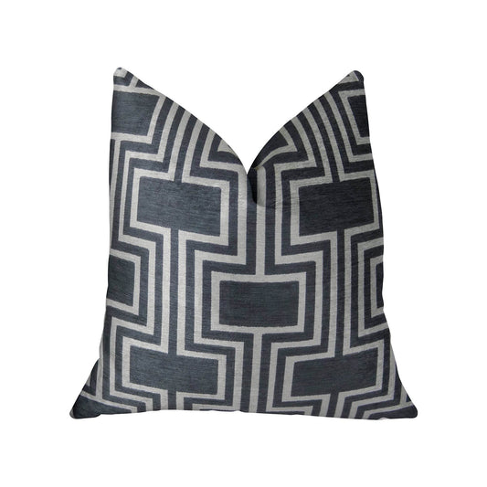 Argyle Square Black and White Handmade Luxury Pillow - Plutus Brands