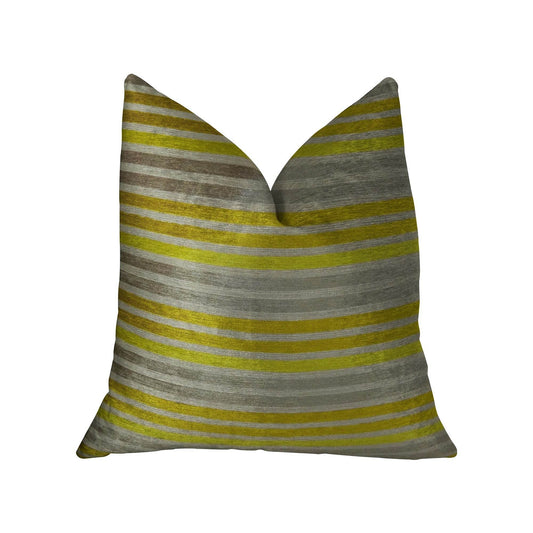 Kaleva Lime and Gray Handmade Luxury Pillow - Plutus Brands