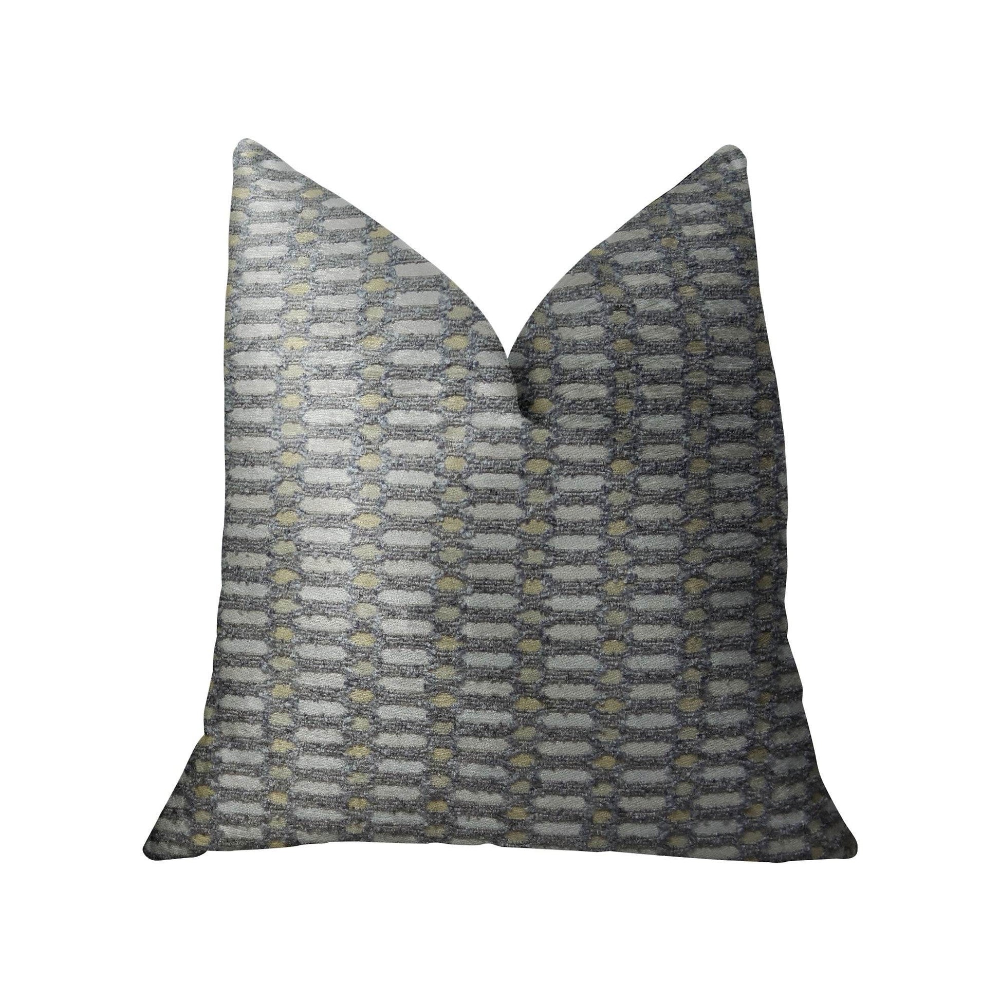 Trivoli Circle Gray and Cream Handmade Luxury Pillow - Plutus Brands