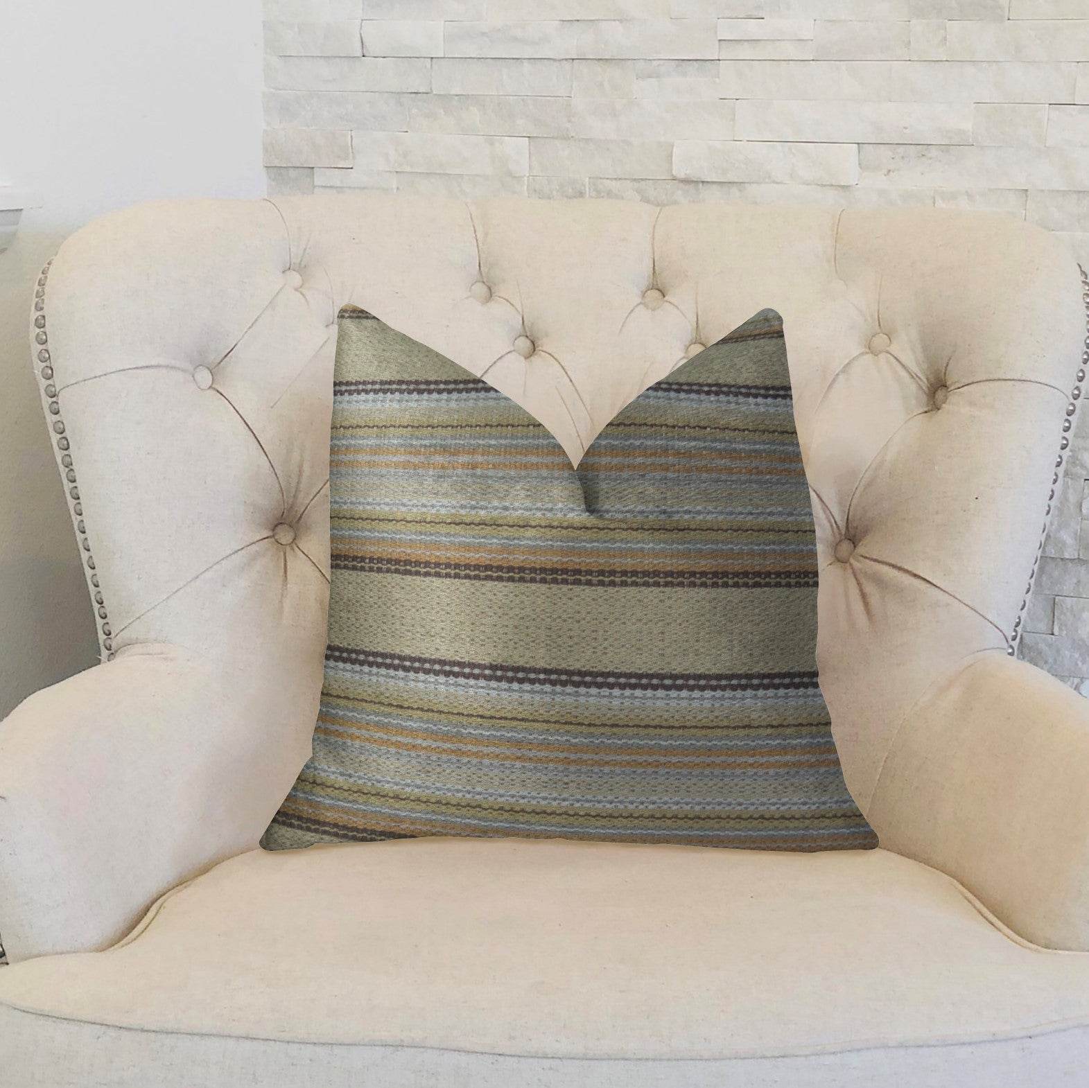 Lexington Park Taupe and Brown Handmade Luxury Pillow - Plutus Brands