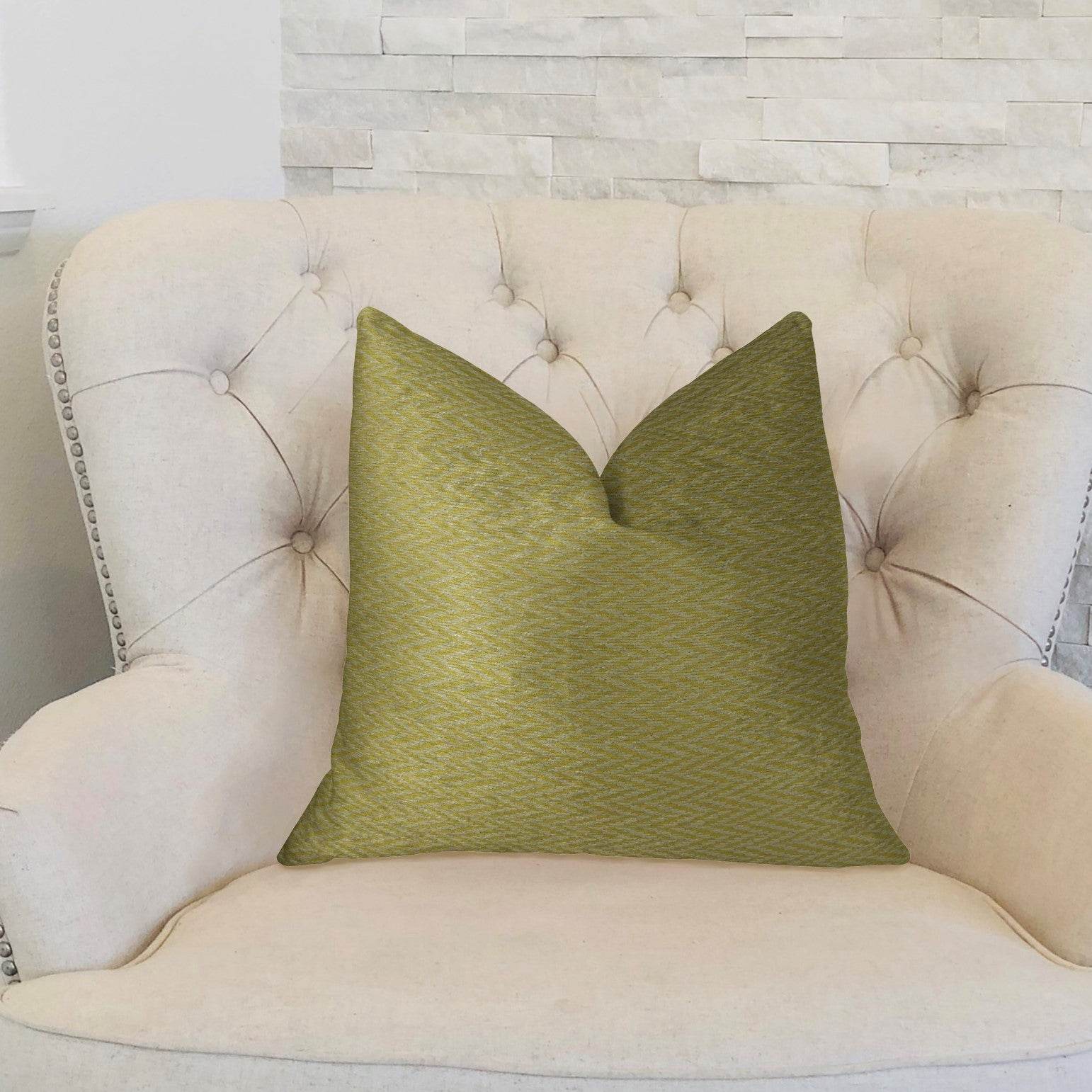 Honey Praire Yellow and Cream Handmade Luxury Pillow - Plutus Brands