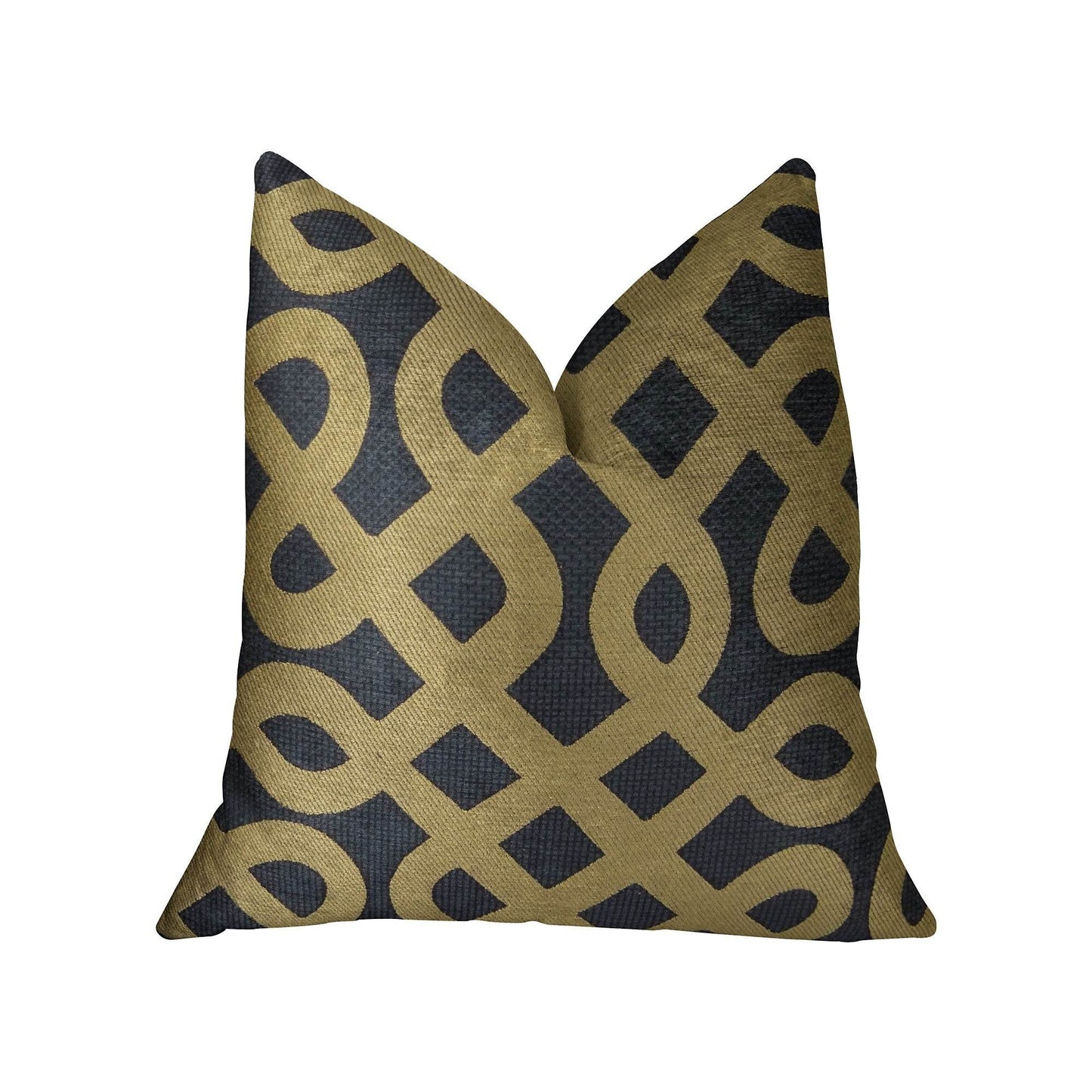 Golden Maze Black and Gold Handmade Luxury Pillow - Plutus Brands