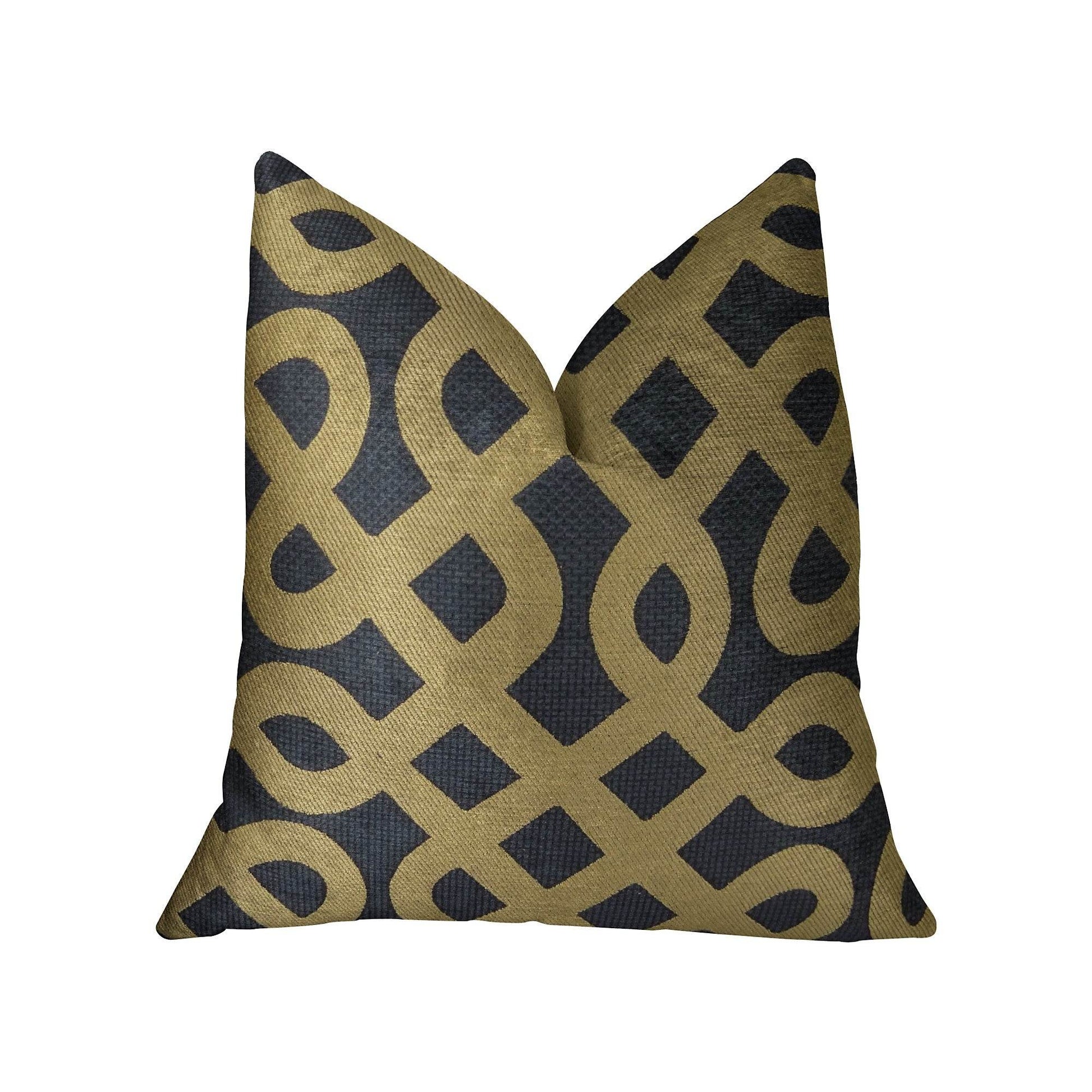 Golden Maze Black and Gold Handmade Luxury Pillow - Plutus Brands