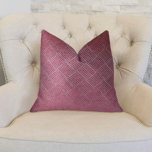 Boysenberry Pink and Cream Handmade Luxury Pillow - Plutus Brands