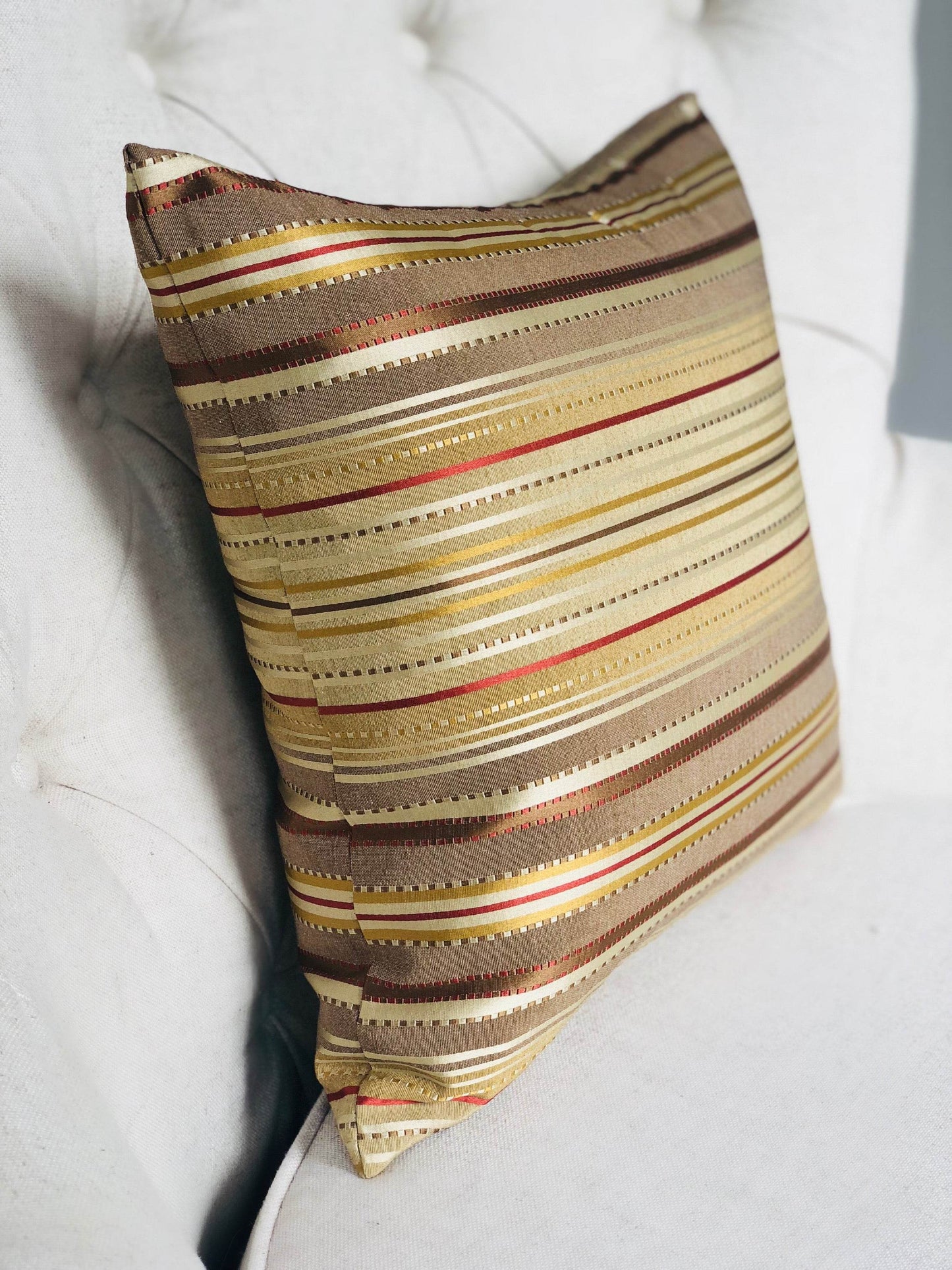 Macedonia Gold Red and Silver Handmade Luxury Pillow - Plutus Brands