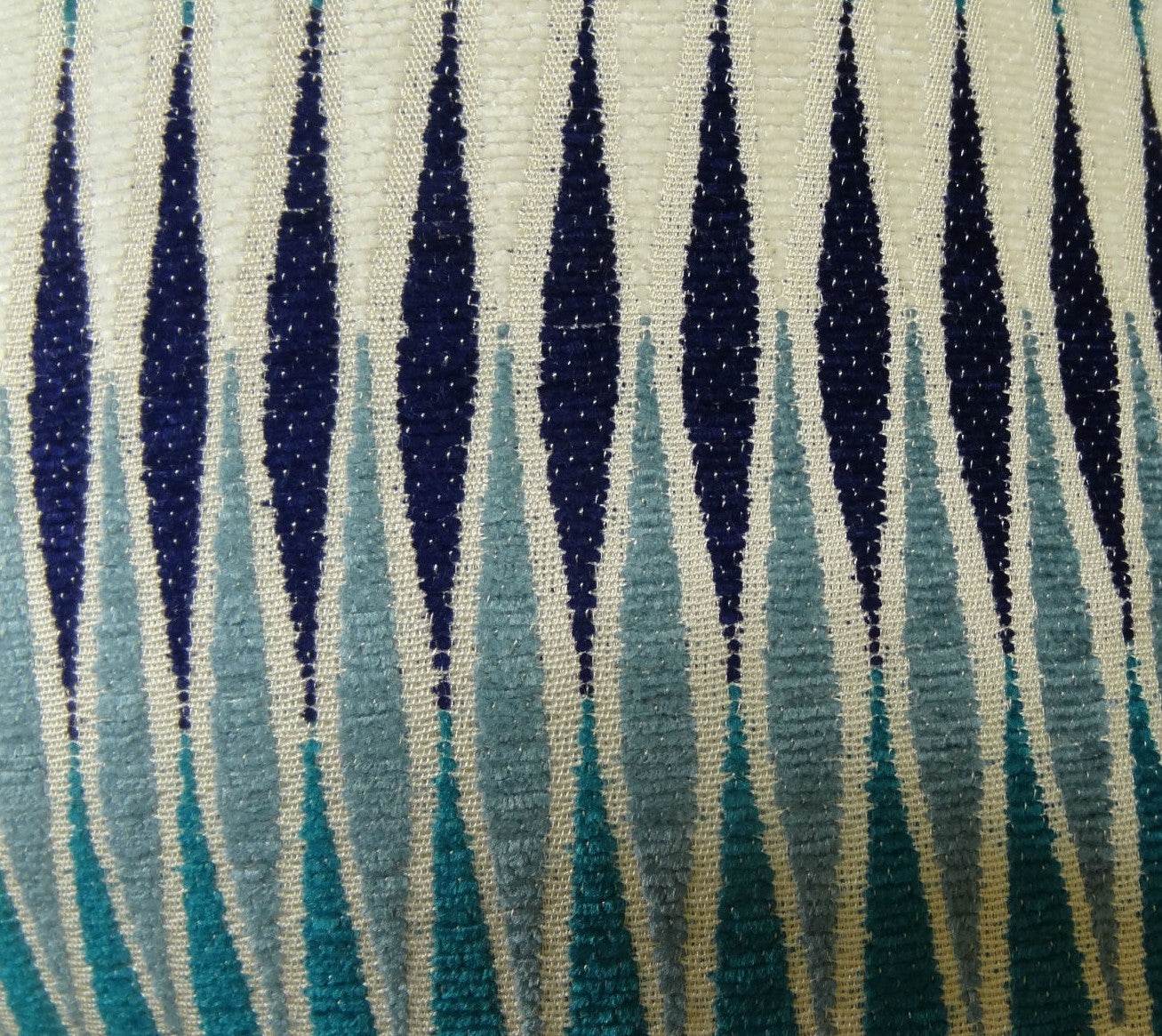 Wavering Blues Navy Blue and White Handmade Luxury Pillow - Plutus Brands