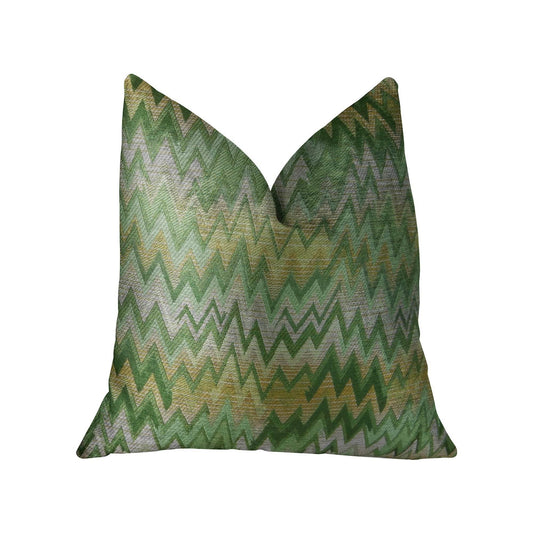 Green Fair Green Citrine and Taupe Handmade Luxury Pillow - Plutus Brands