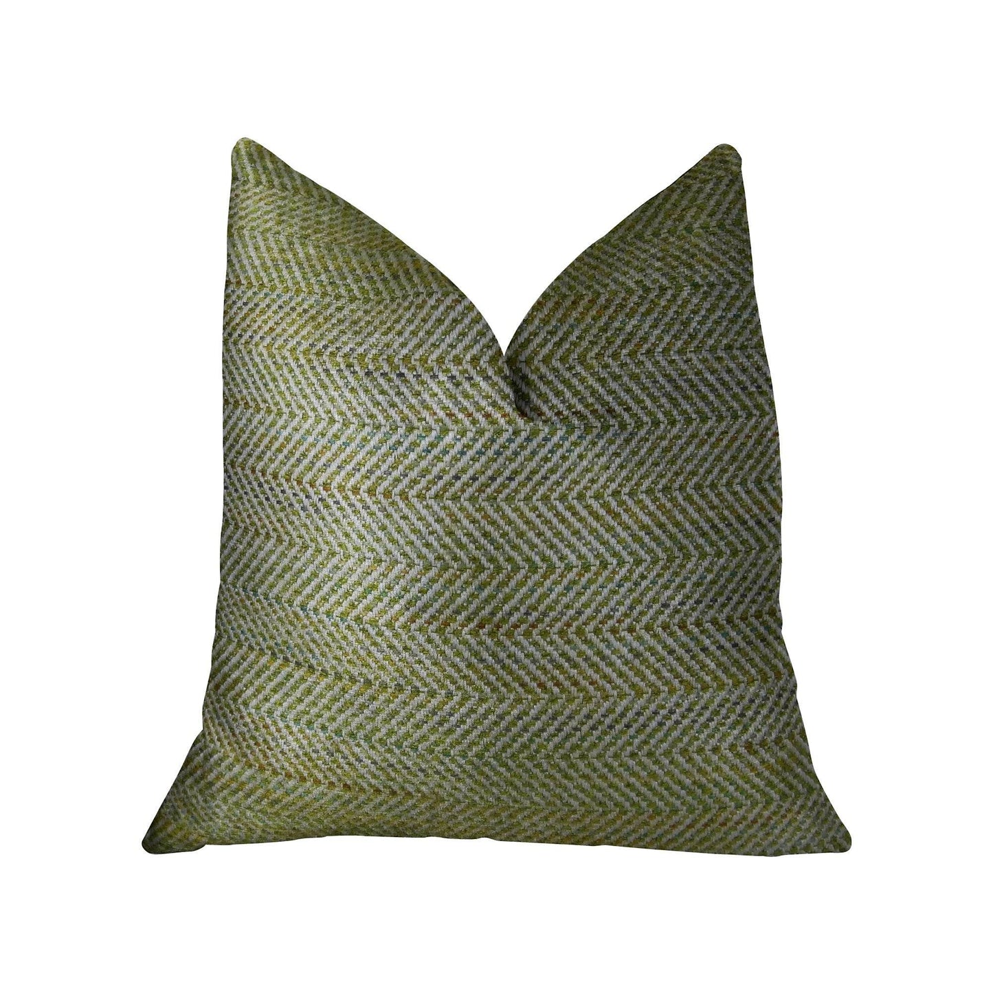 Upland Light Green and Ivory Handmade Luxury Pillow - Plutus Brands