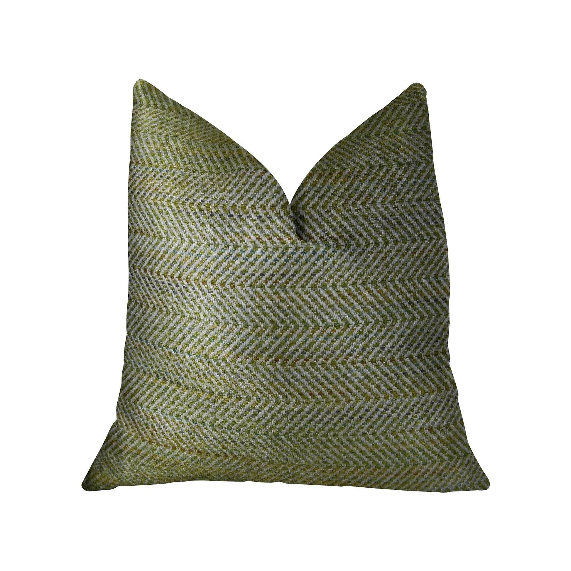 Upland Light Green and Ivory Handmade Luxury Pillow - Plutus Brands