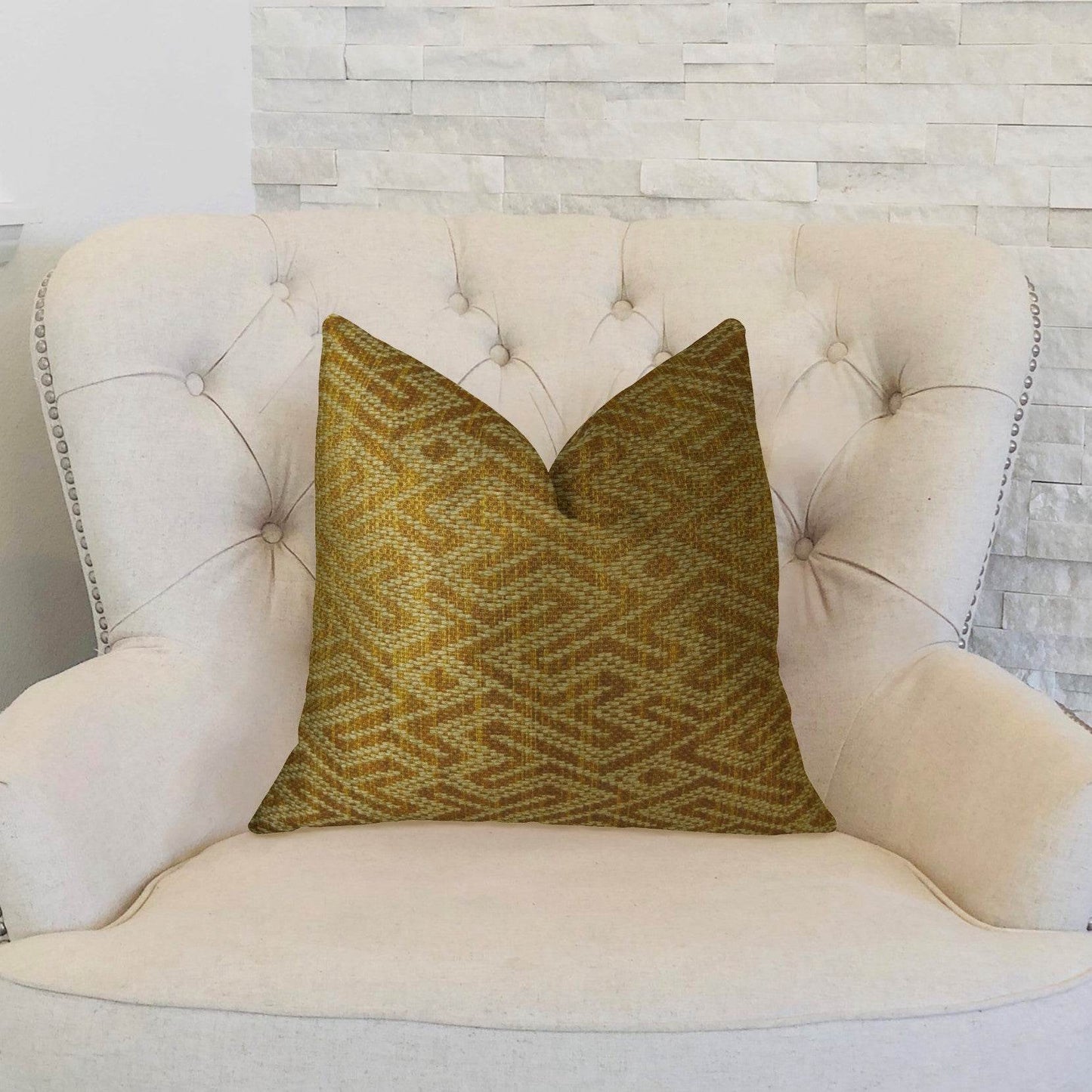 Deep Bridge Taupe and Copper Handmade Luxury Pillow - Plutus Brands
