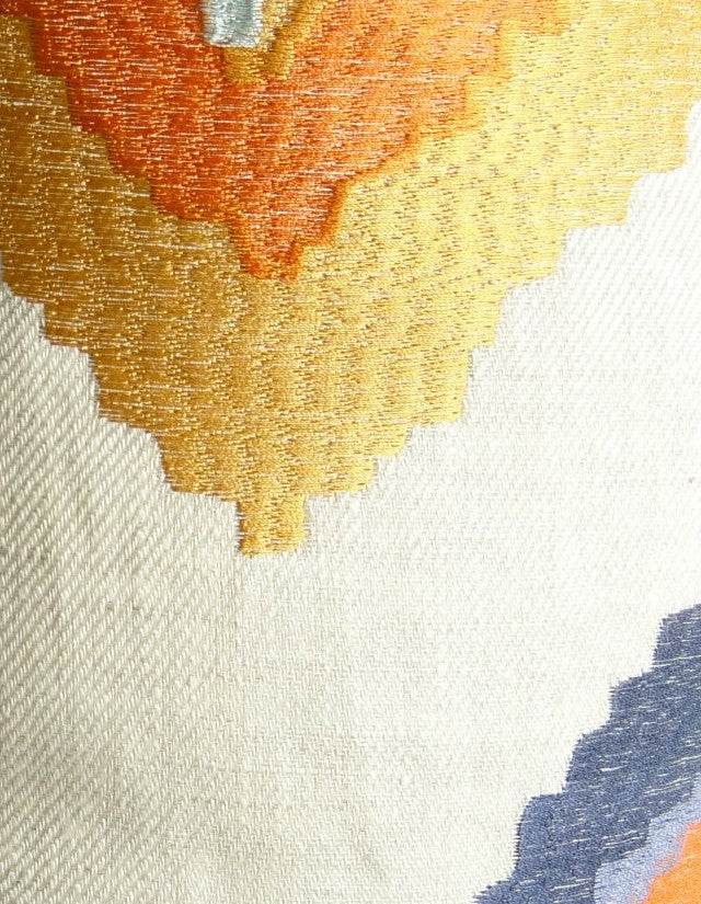 Isabeau Purple Orange and White Handmade Luxury Pillow - Plutus Brands