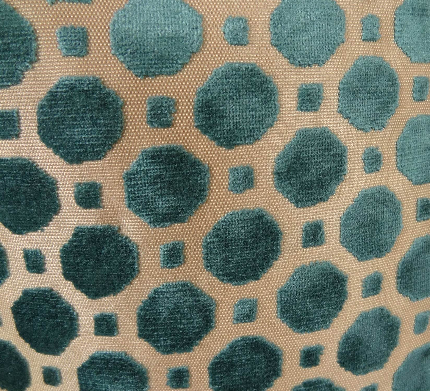 Velvet Aquamarine Turquoise and Taupe Handmade Luxury Pillow - Plutus Brands
