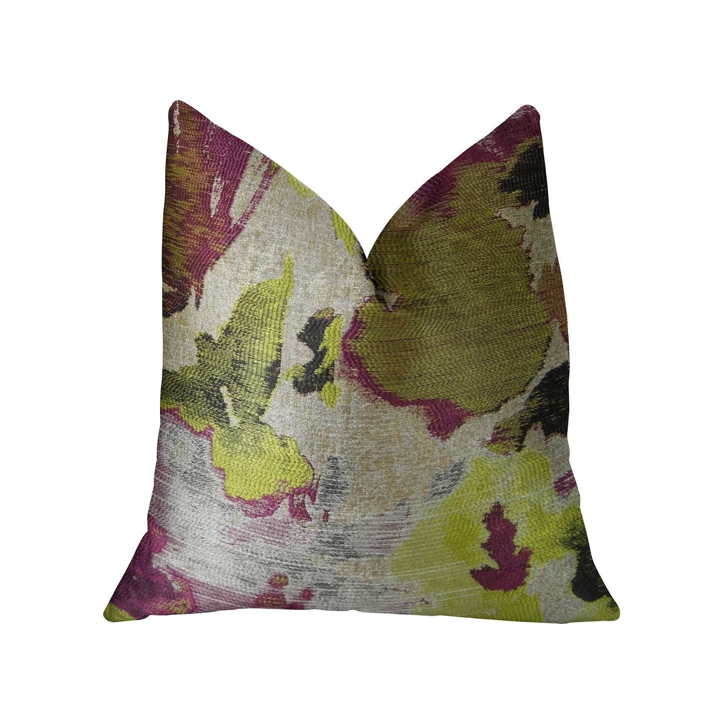 Water Lily Fuchsia Magenta and Citrine Handmade Luxury Pillow - Plutus Brands