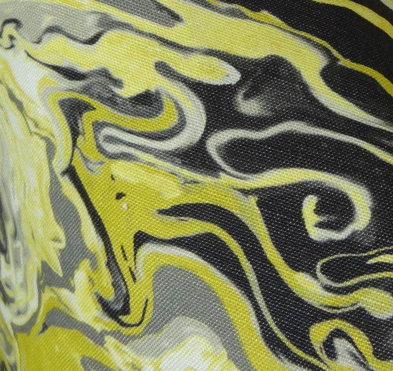 Marble Onyx Yellow Gray and Black Handmade Luxury Pillow - Plutus Brands