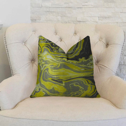 Marble Onyx Yellow Gray and Black Handmade Luxury Pillow - Plutus Brands