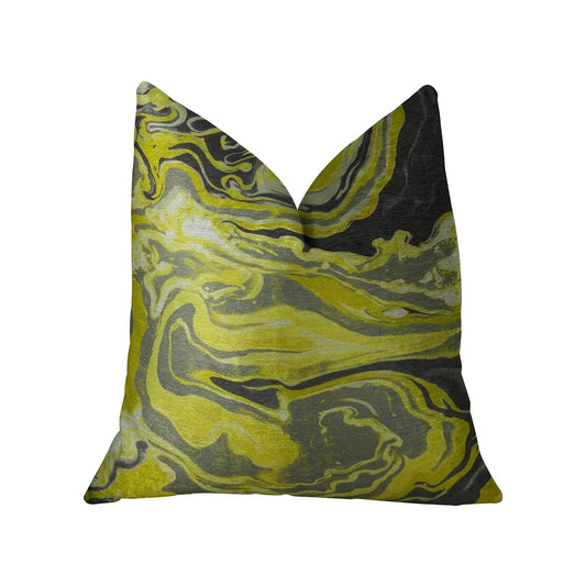 Marble Onyx Yellow Gray and Black Handmade Luxury Pillow - Plutus Brands