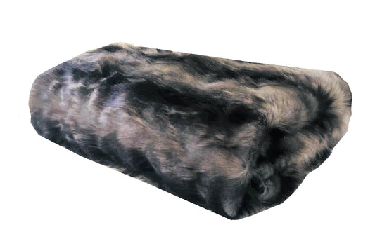 Brandy Grey Faux Fox Luxury Throw - Plutus Brands