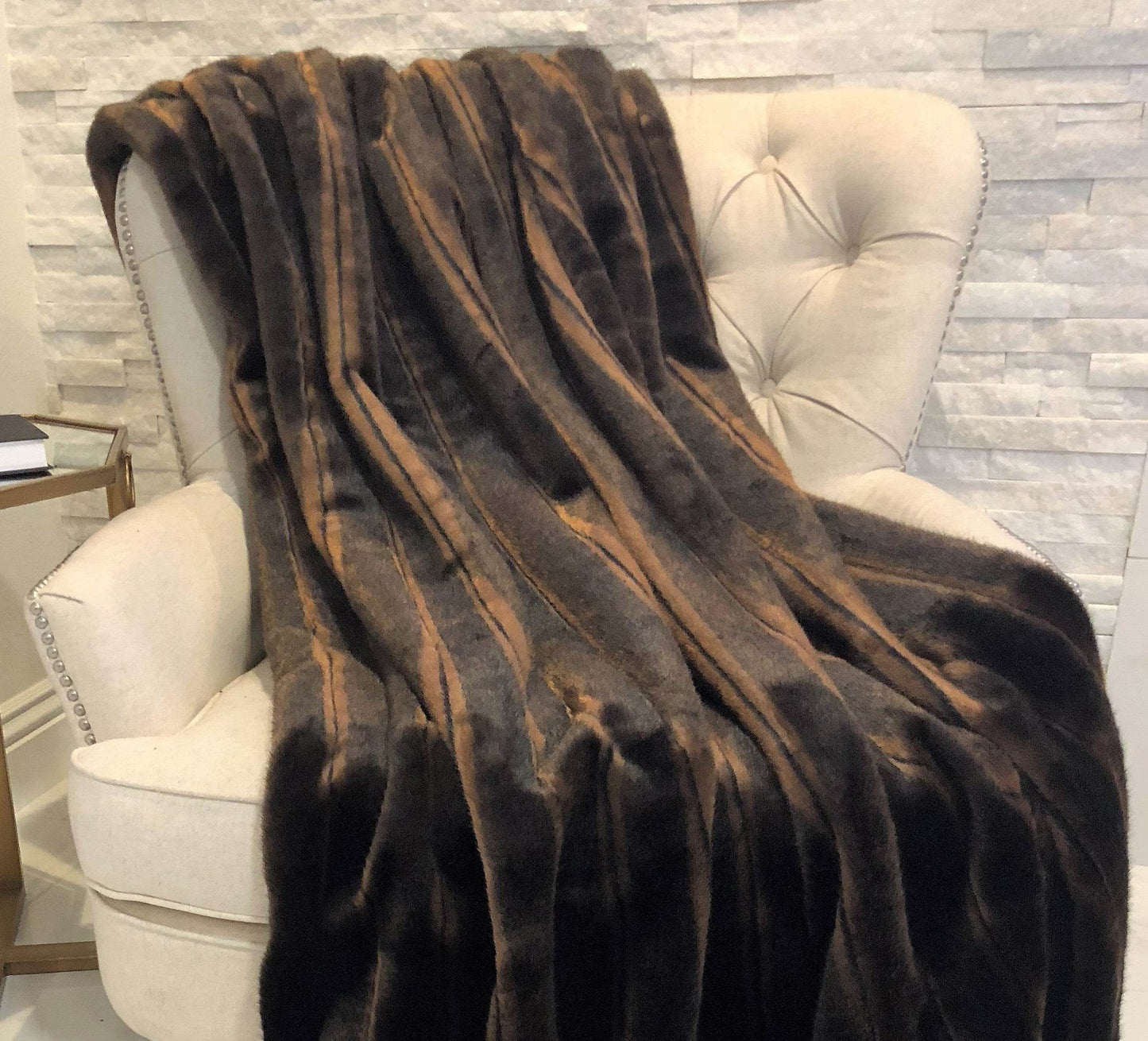 Fancy Brown Mink Handmade Luxury Throw - Plutus Brands