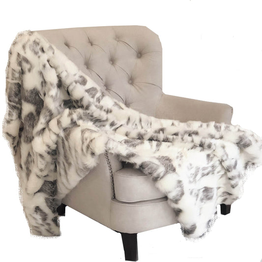 Ivory Rabbit Faux Fur Handmade Luxury Throw - Plutus Brands