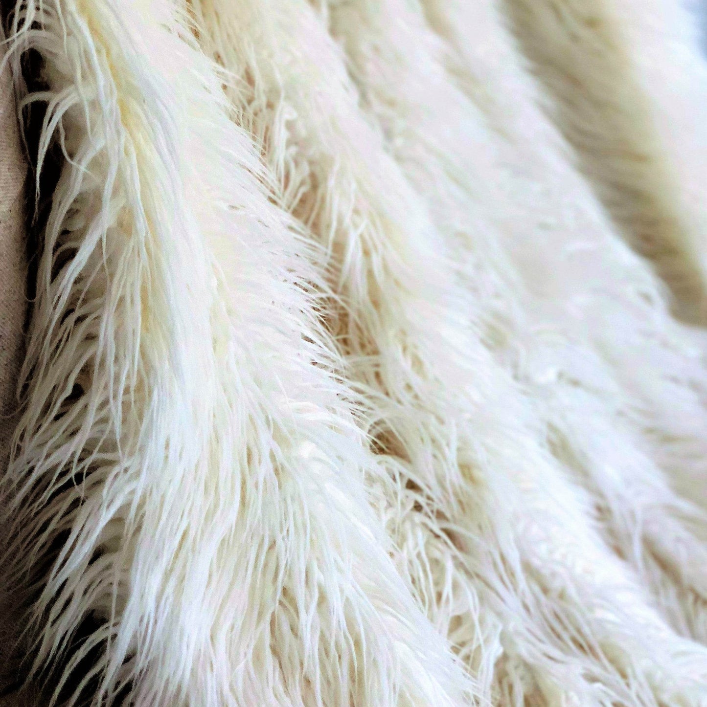 Off-White Mongolian Faux Fur Luxury Throw - Plutus Brands