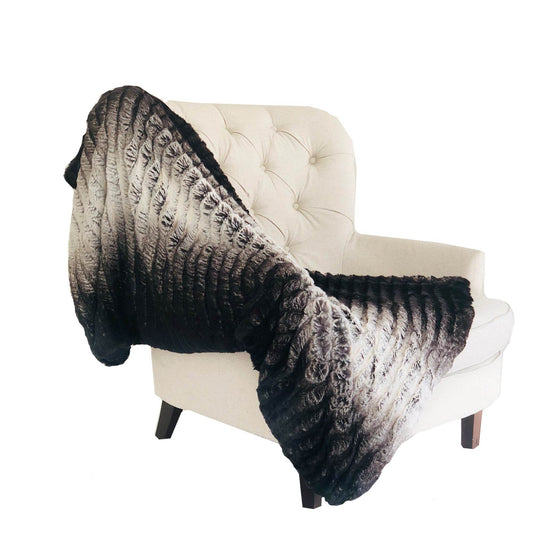 Chocolate Brown Ivory Faux Fur Luxury Throw - Plutus Brands