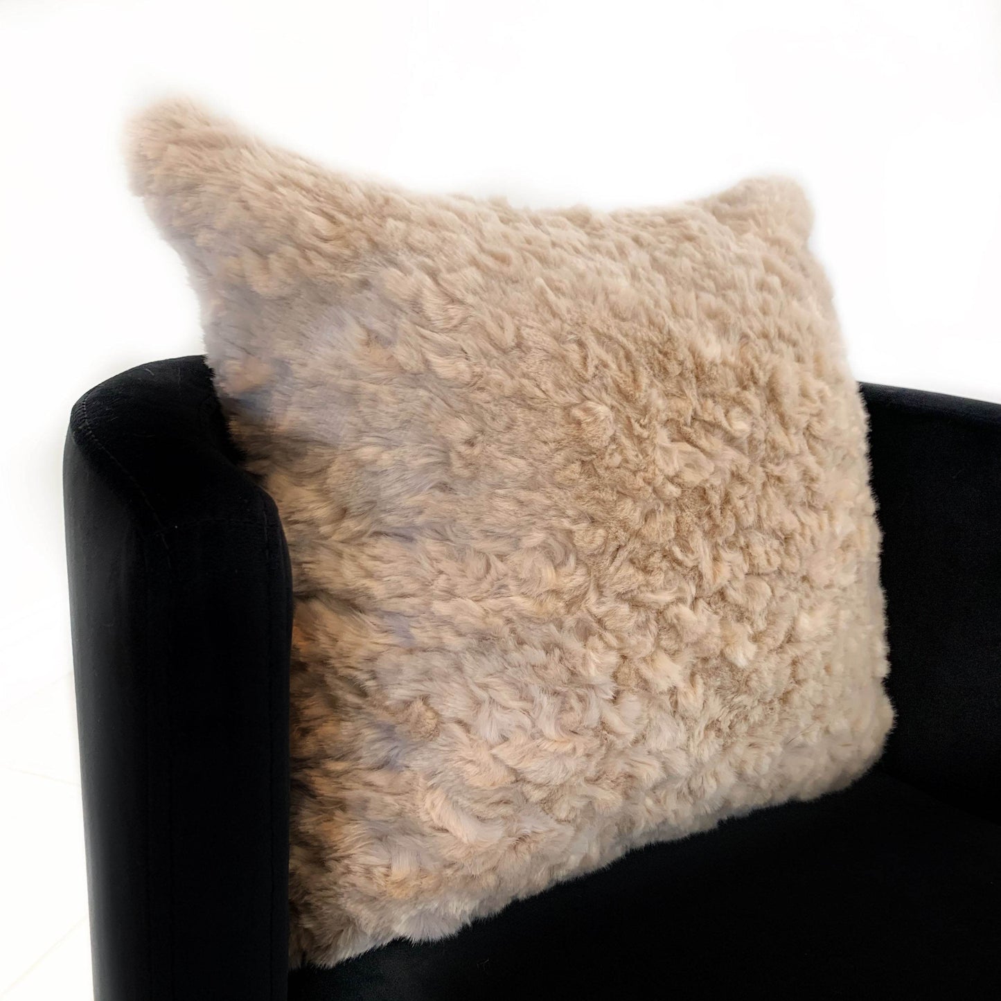 Plutus Champagne Persian Chila Animal Faux Fur Luxury Throw Pillow - Plutus Brands