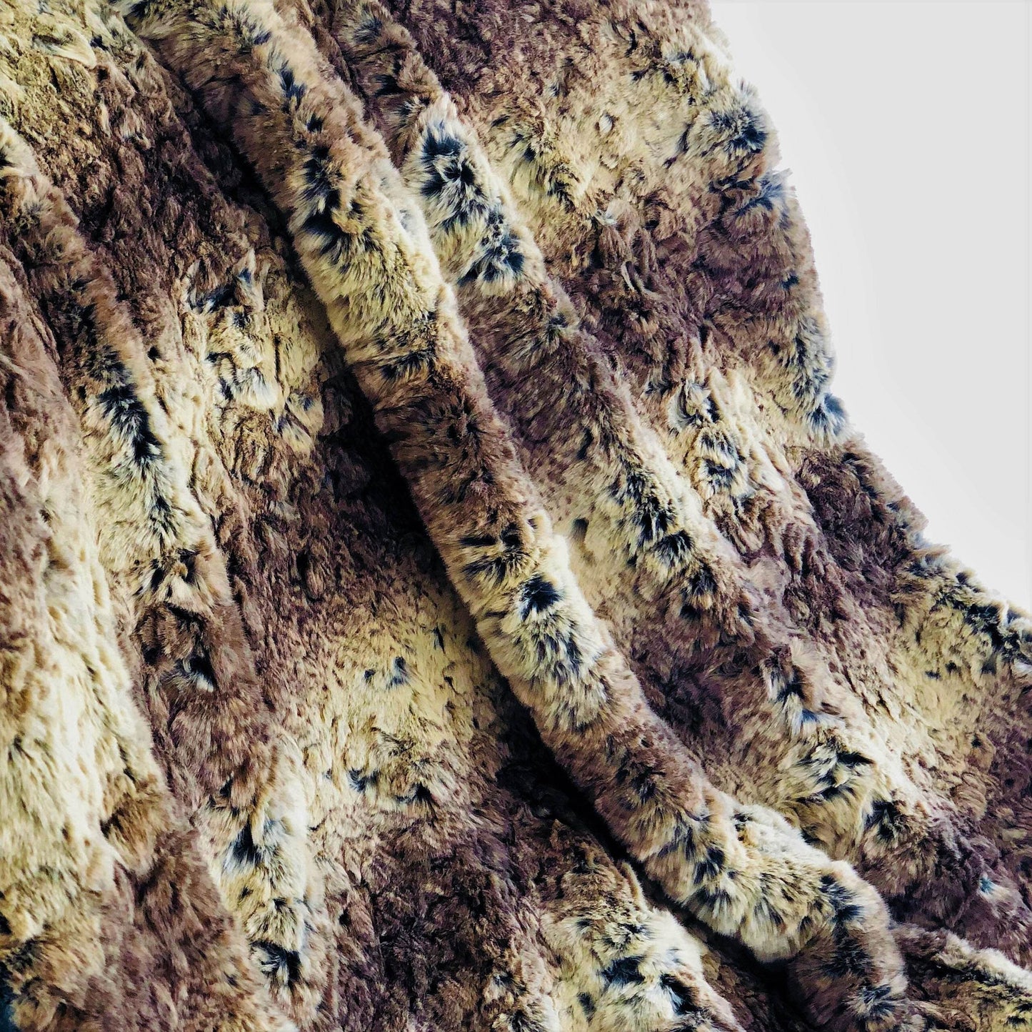 Beige and Brown Chinchilla Faux Fur Luxury Throw - Plutus Brands
