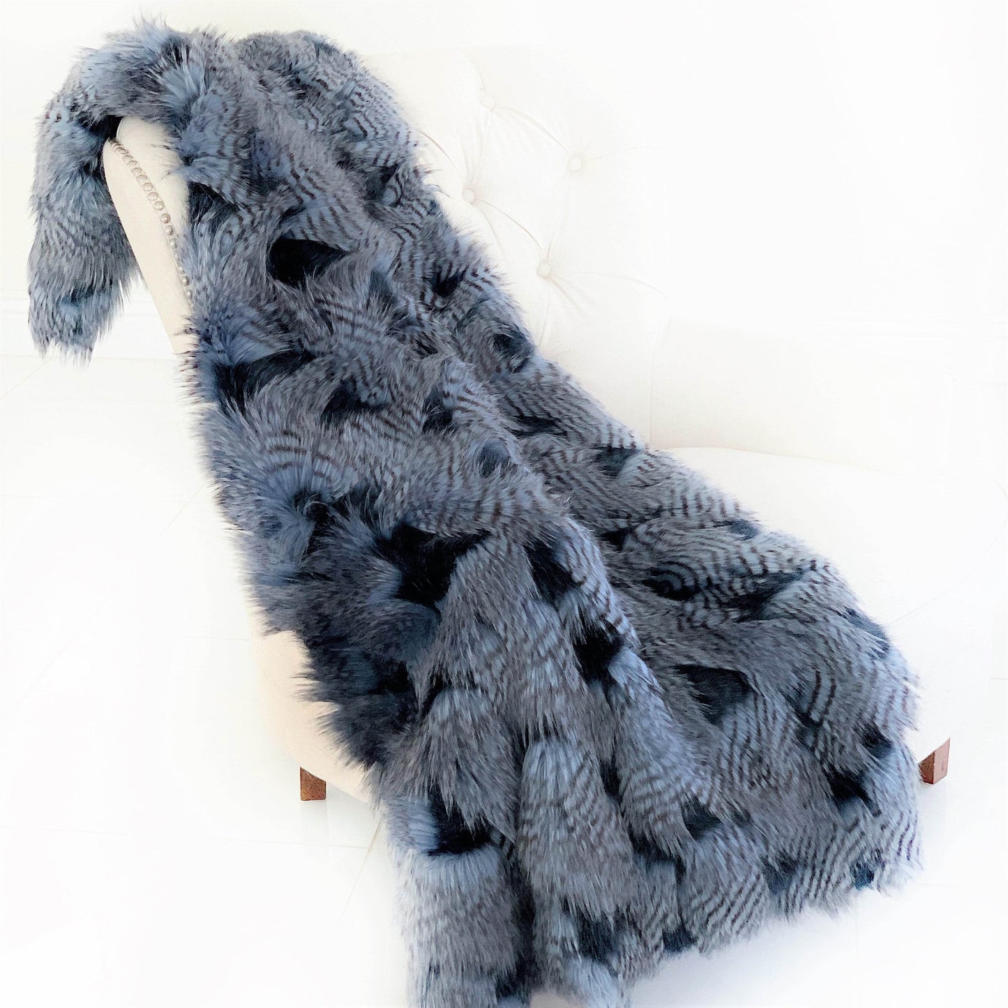 Plush ChiChi Feather Handmade Luxury Faux Fur Throw - Plutus Brands