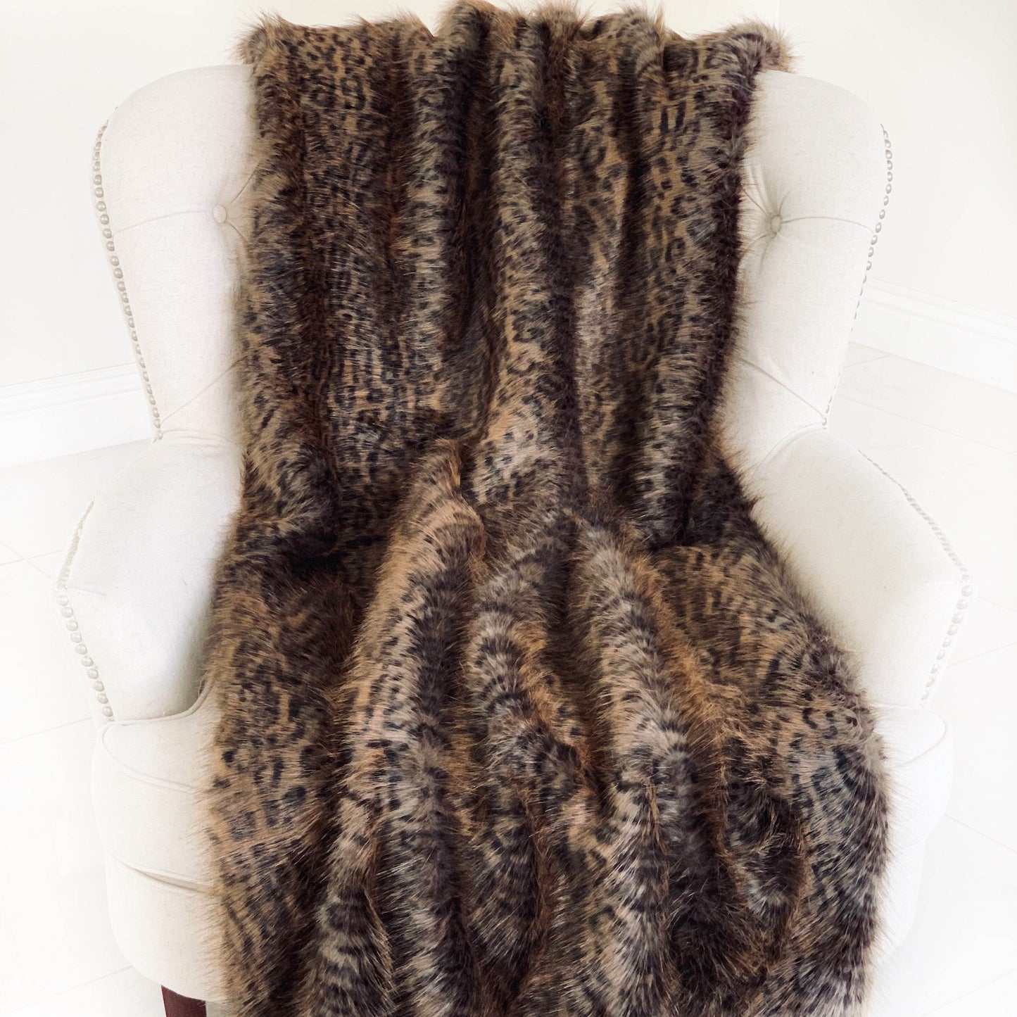 Plush Tawny WildCat Handmade Luxury Faux Fur Throw - Plutus Brands