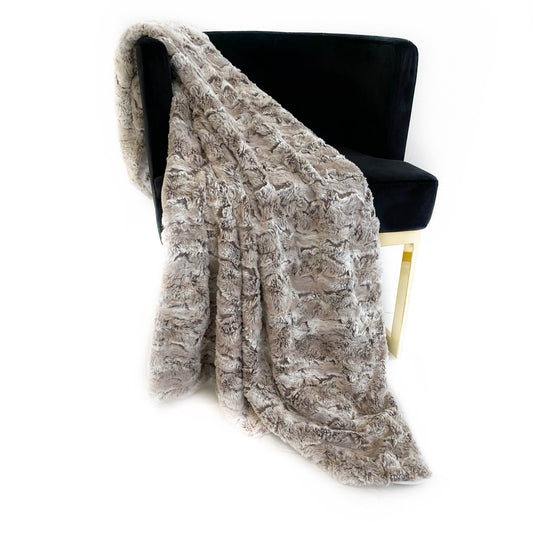 Plutus Light Brown Wild Rabbit Faux Fur Luxury Throw Blanket - Plutus Brands