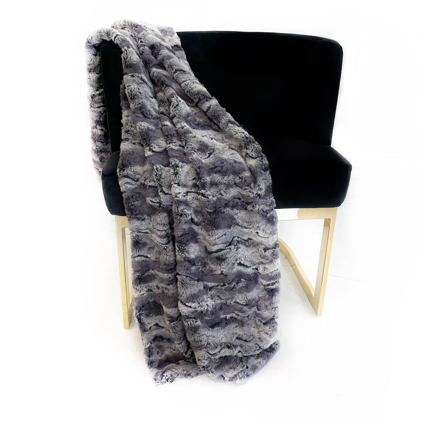 Plutus Metal Wild Rabbit Faux Fur Luxury Throw Blanket - Plutus Brands