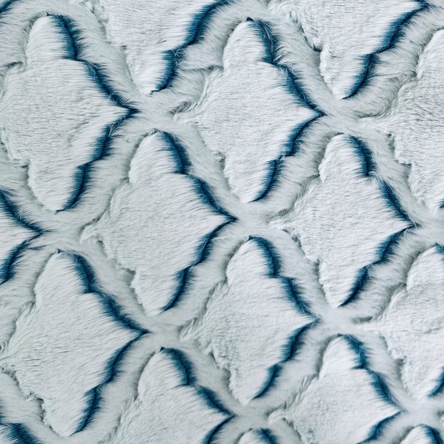 Plutus Light Blue Diamond Animal Faux Fur Luxury Throw Pillow