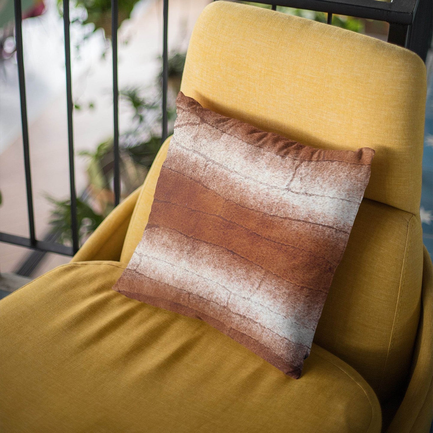 Plutus Orange Brown Furever Animal Faux Fur Luxury Throw Pillow - Plutus Brands