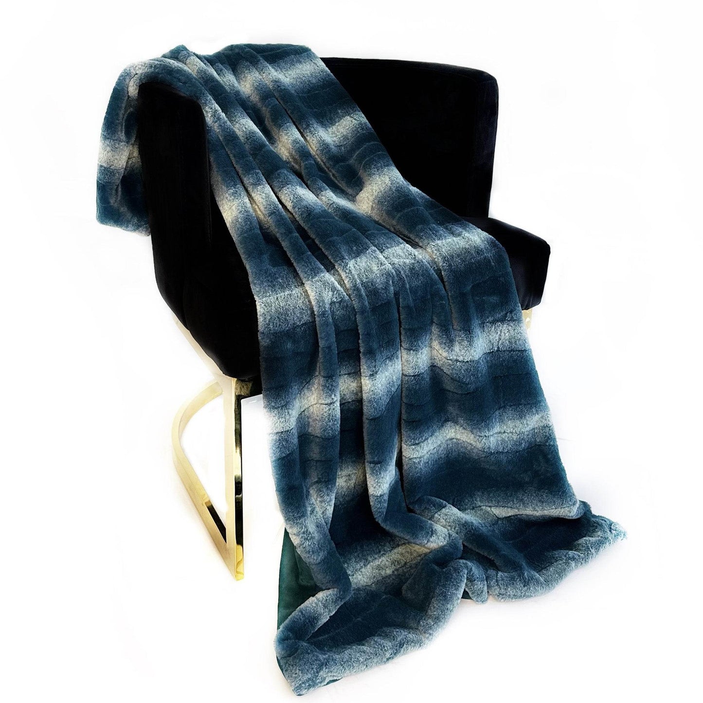 Plutus Green Furever Faux Fur Luxury Throw Blanket - Plutus Brands