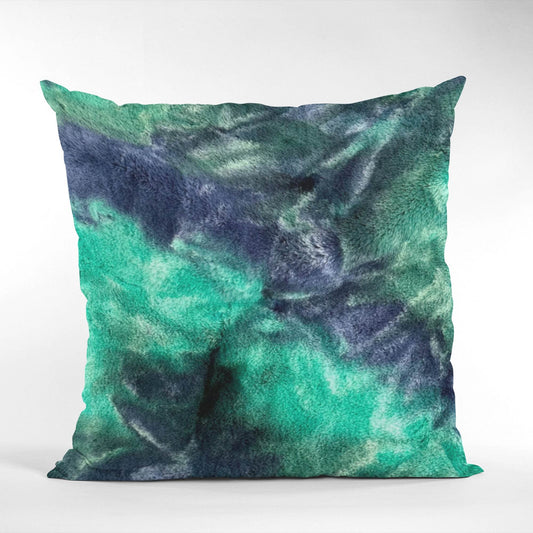 Plutus Green Blue Northern Lights Animal Faux Fur Luxury Throw Pillow - Plutus Brands