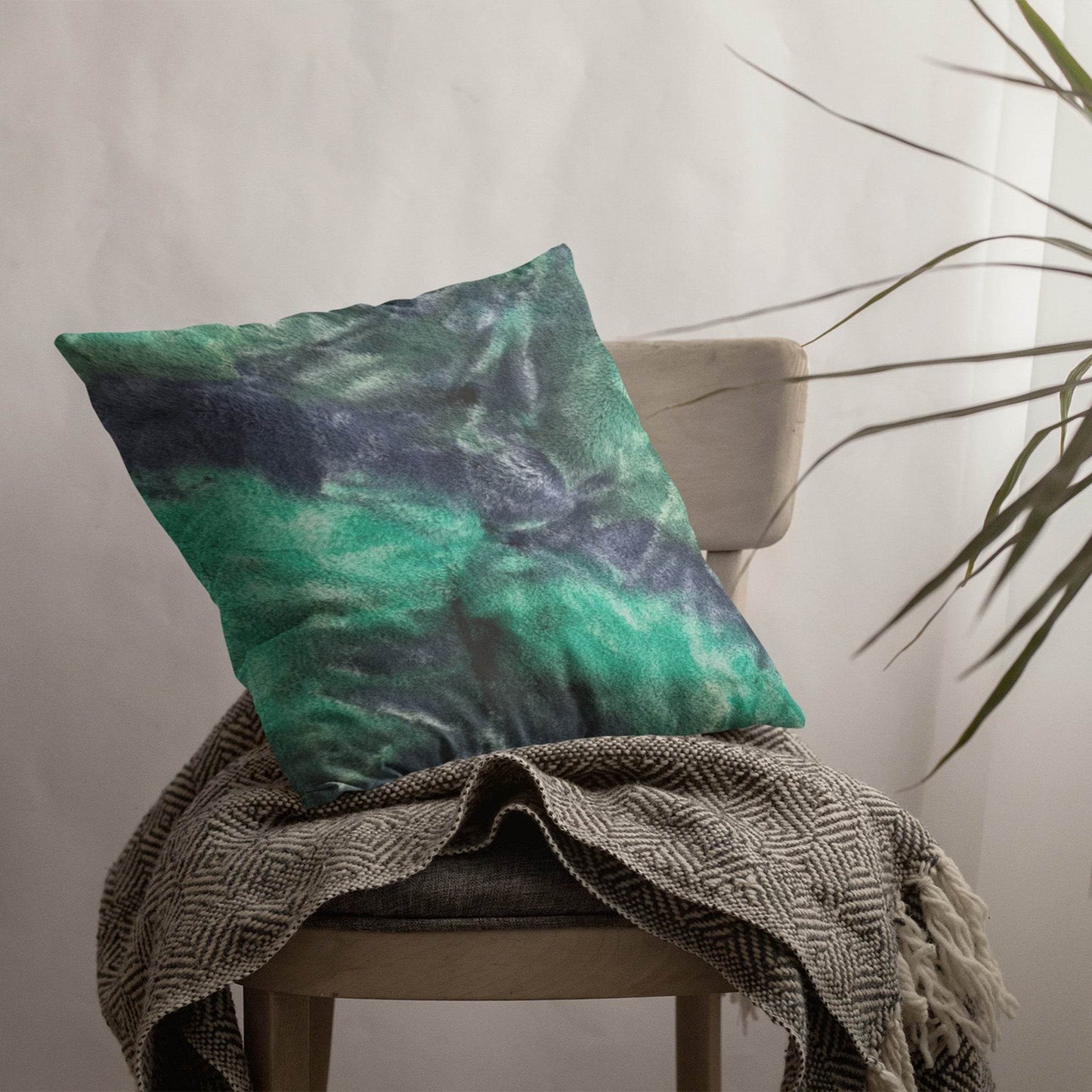 Plutus Green Blue Northern Lights Animal Faux Fur Luxury Throw Pillow - Plutus Brands