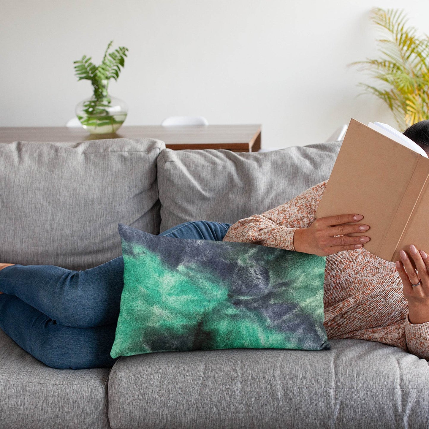 Plutus Green Blue Northern Lights Animal Faux Fur Luxury Throw Pillow - Plutus Brands