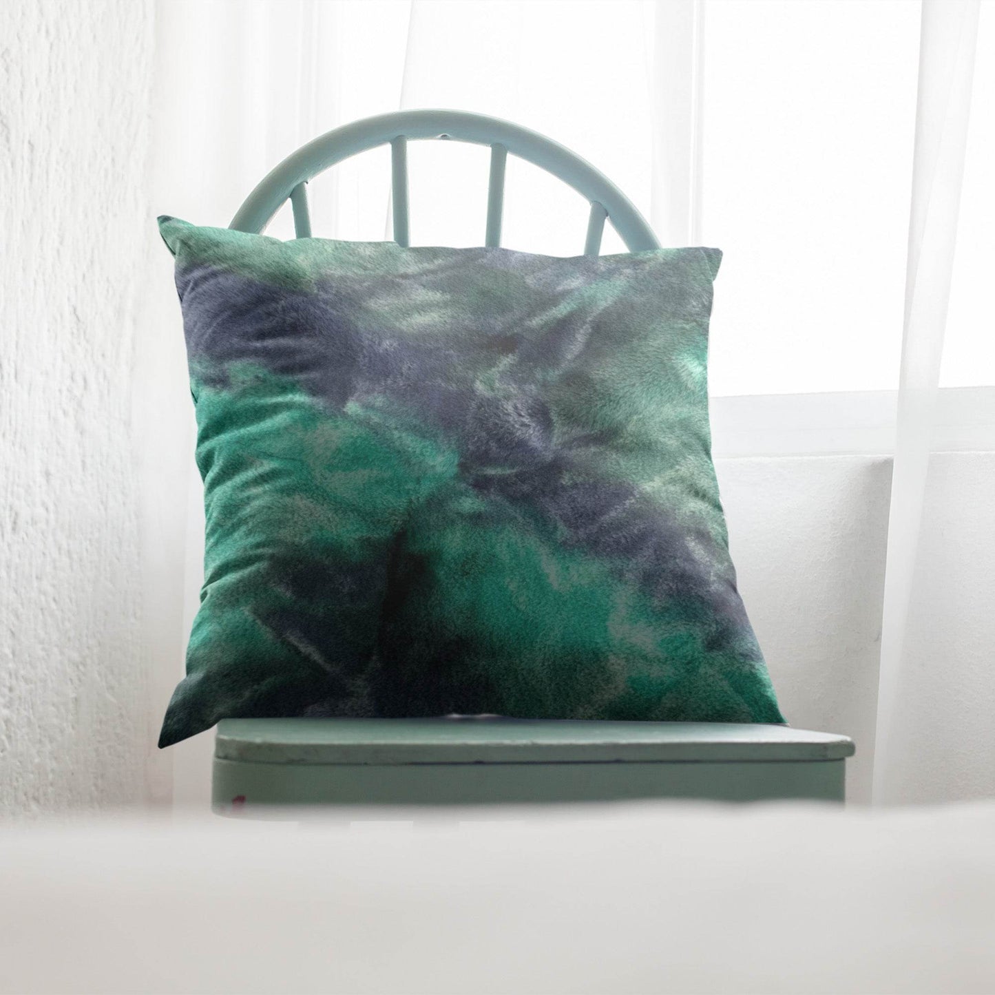 Plutus Green Blue Northern Lights Animal Faux Fur Luxury Throw Pillow - Plutus Brands