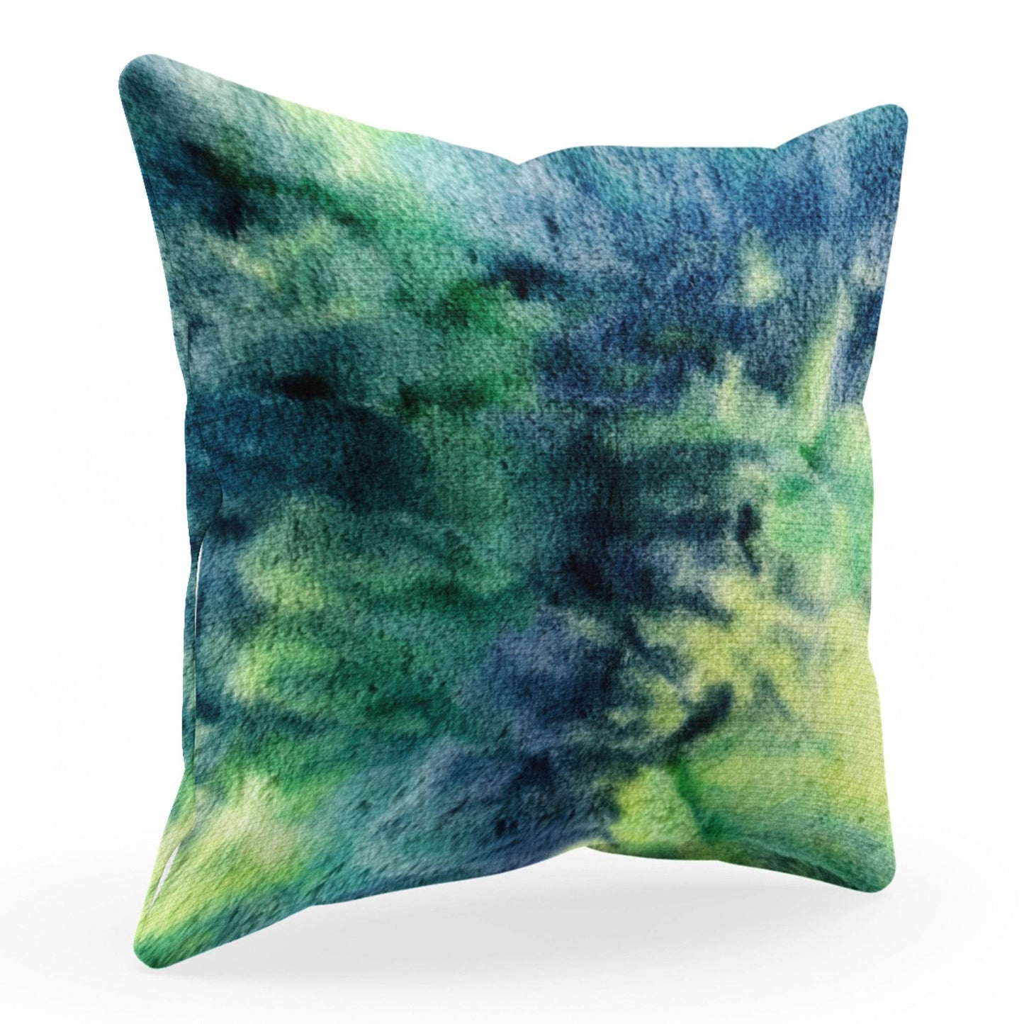 Plutus Green Yellow Blue Northern Lights Animal Faux Fur Luxury Throw Pillow - Plutus Brands