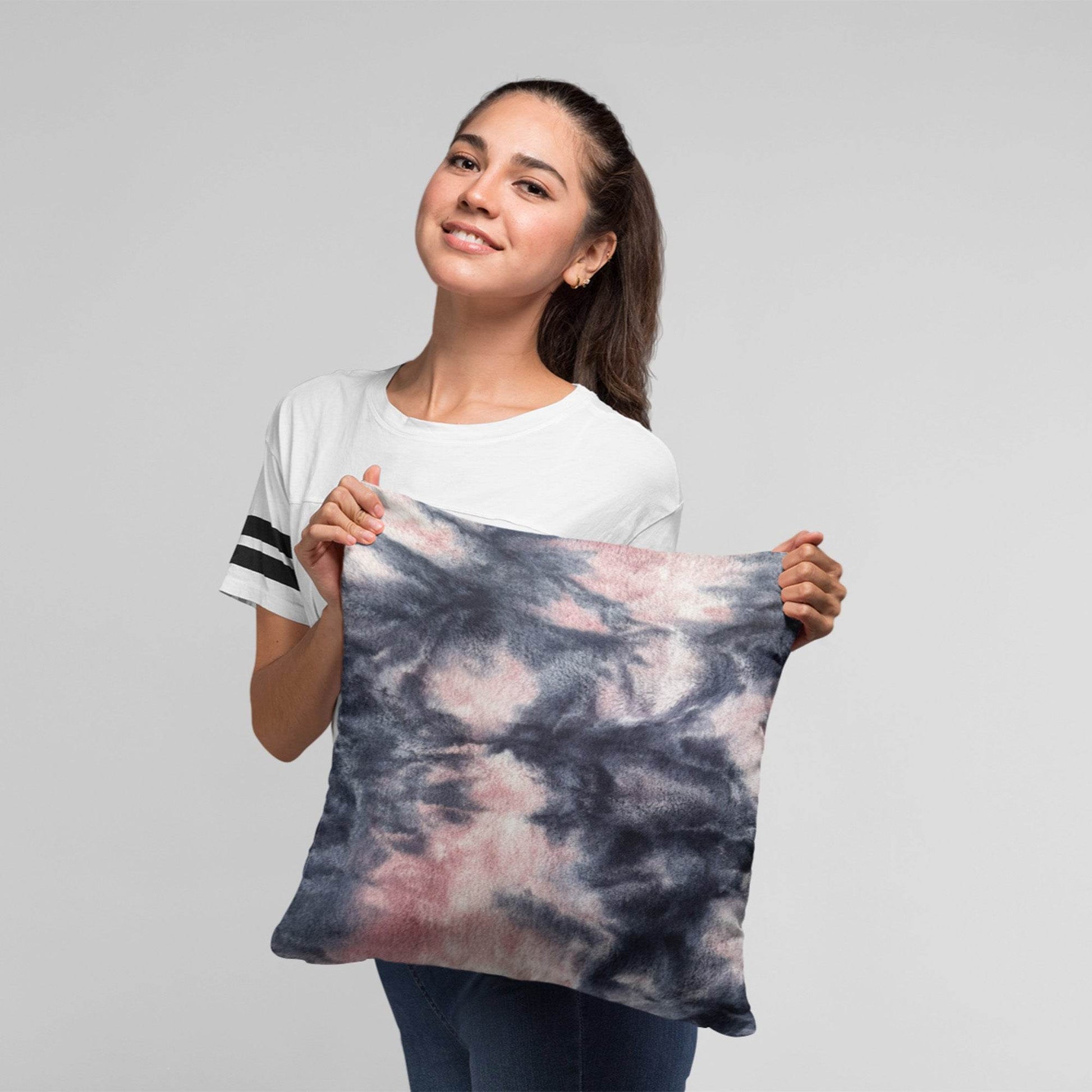 Plutus Pink Navy Fureal Animal Faux Fur Luxury Throw Pillow - Plutus Brands