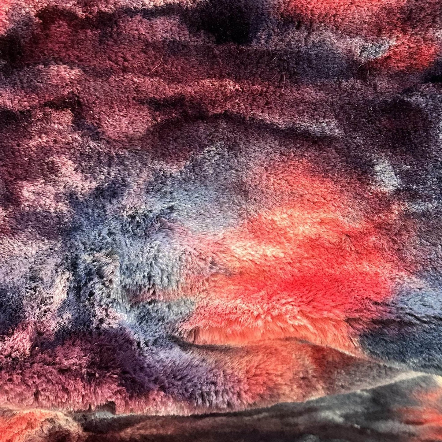 Plutus Blue Red White Fureal Animal Faux Fur Luxury Throw Pillow - Plutus Brands