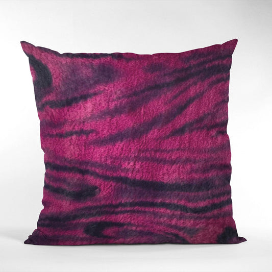 Plutus Fuchsia Black Galaxy Animal Faux Fur Luxury Throw Pillow - Plutus Brands