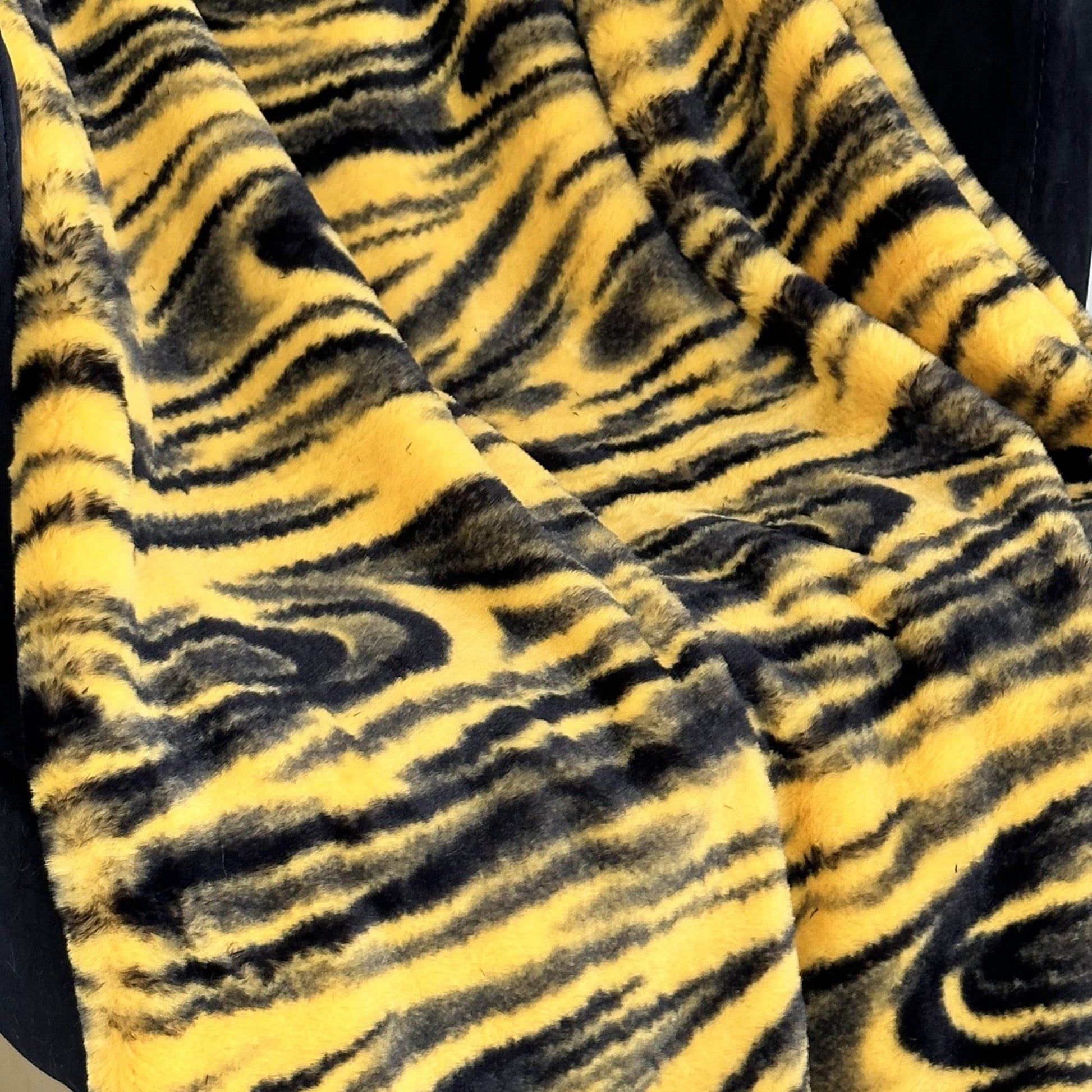 Plutus Yellow Galaxy Faux Fur Luxury Throw Blanket - Plutus Brands