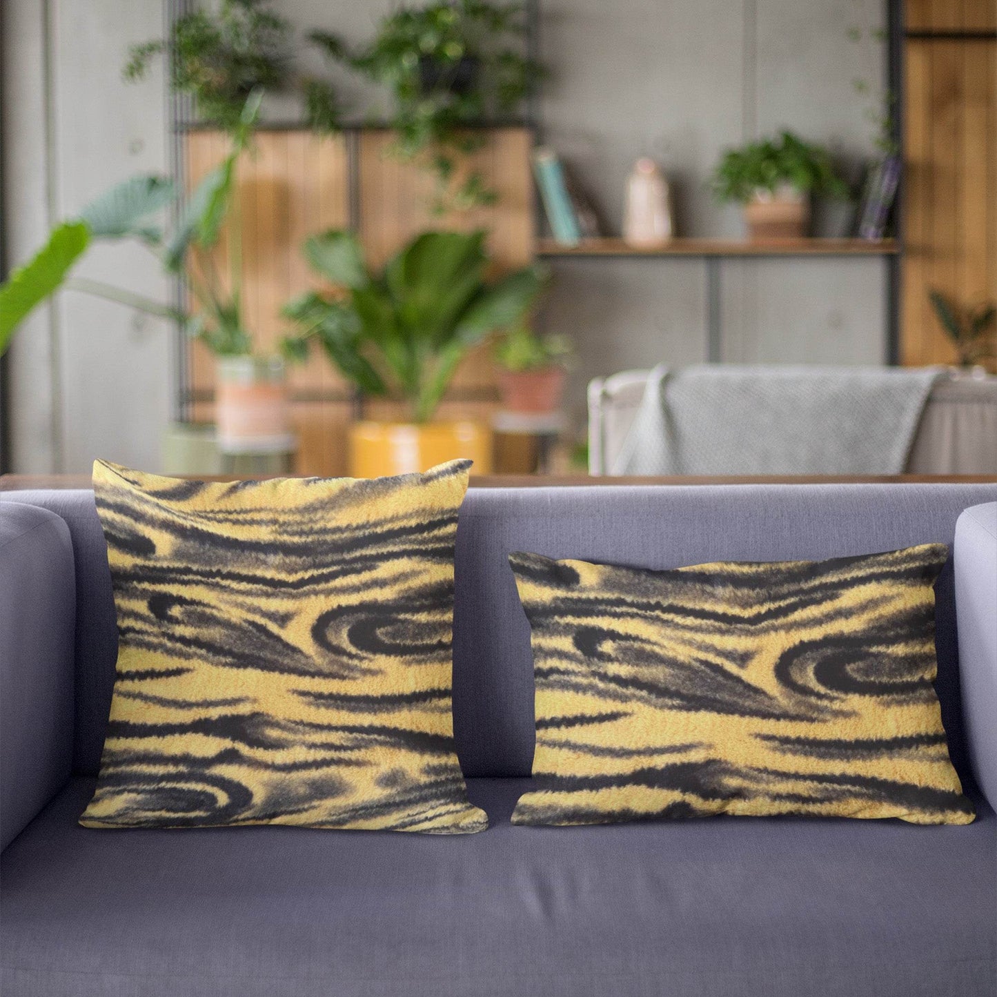 Plutus Yellow Galaxy Animal Faux Fur Luxury Throw Pillow - Plutus Brands