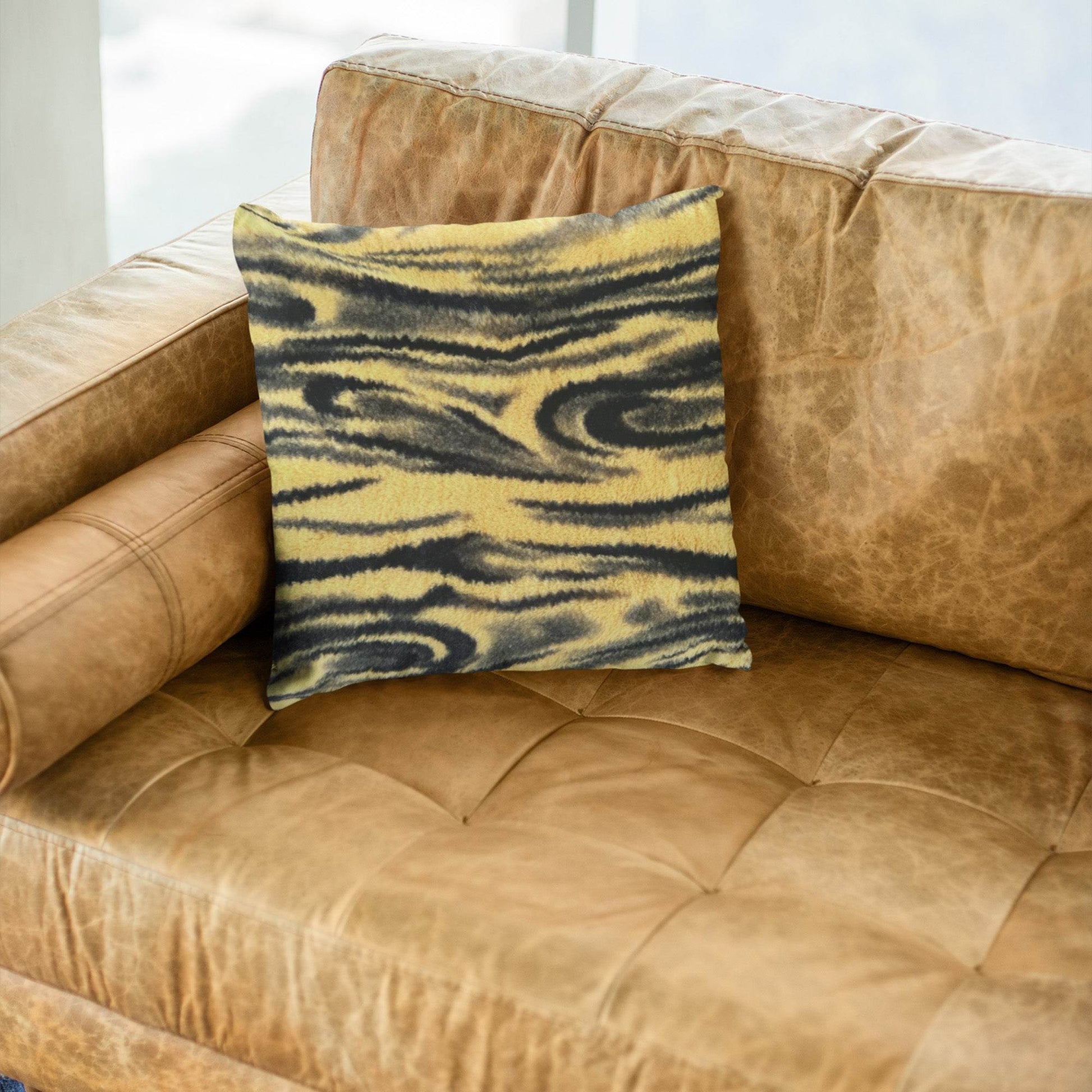 Plutus Yellow Galaxy Animal Faux Fur Luxury Throw Pillow - Plutus Brands