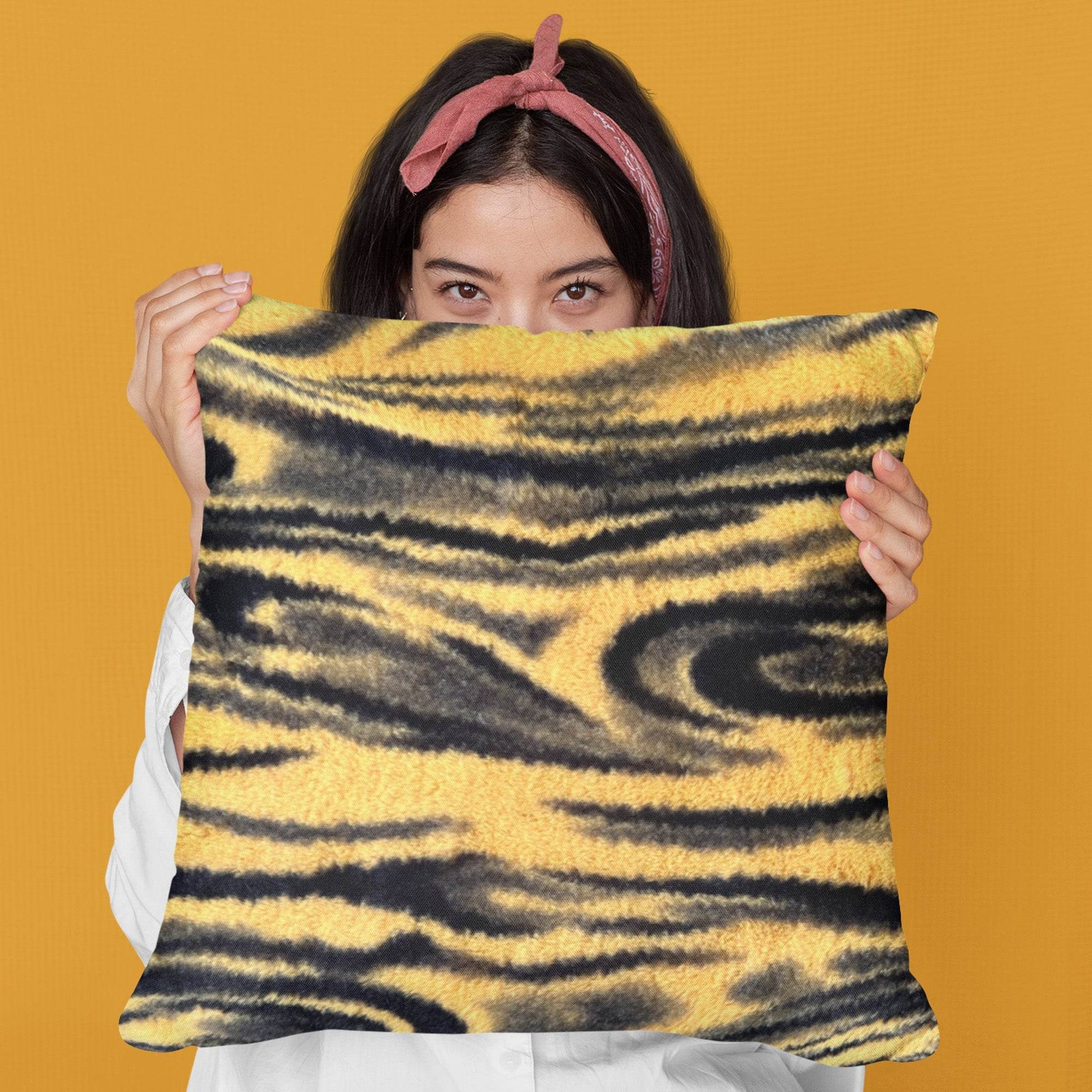 Plutus Yellow Galaxy Animal Faux Fur Luxury Throw Pillow - Plutus Brands