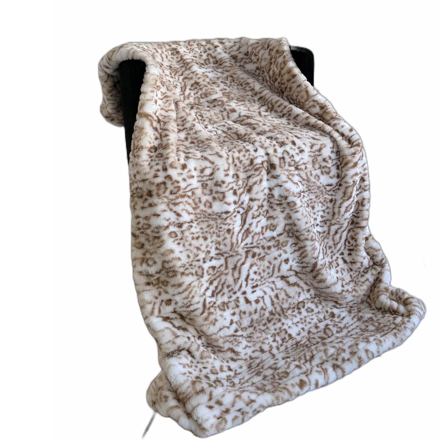 Plutus Light Brown Luxe Lash Faux Fur Luxury Throw Blanket - Plutus Brands