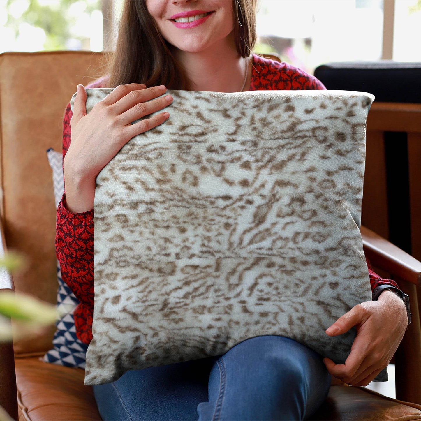 Plutus Light Brown Luxe Lash Animal Faux Fur Luxury Throw Pillow - Plutus Brands